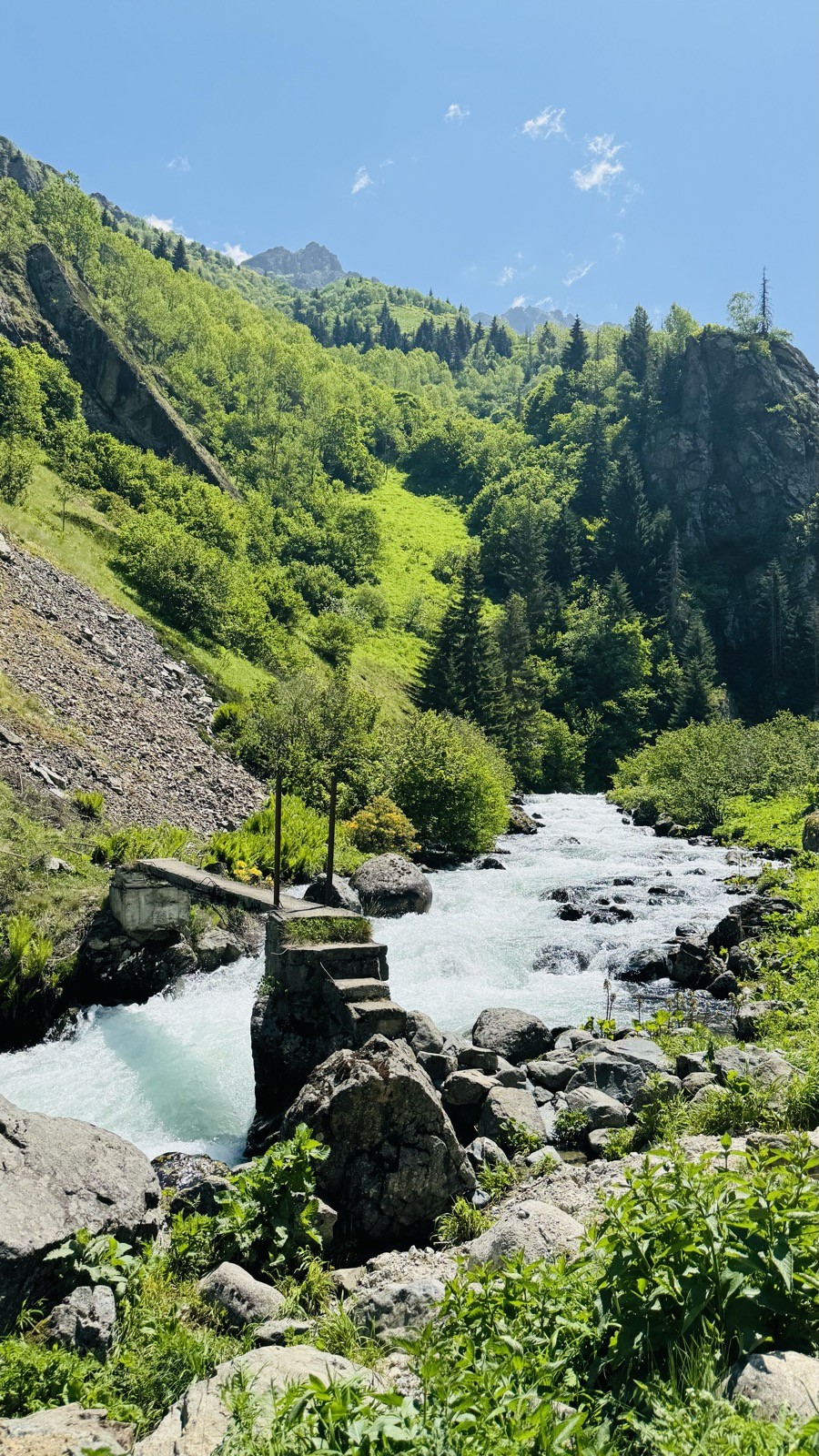 Taşlar arasında coşkulu dere